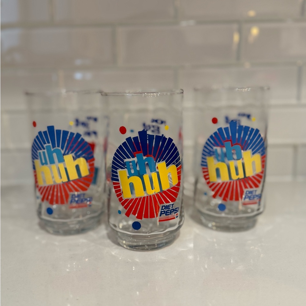 Diet Pepsi 'Uh Huh' Glasses Set of 3